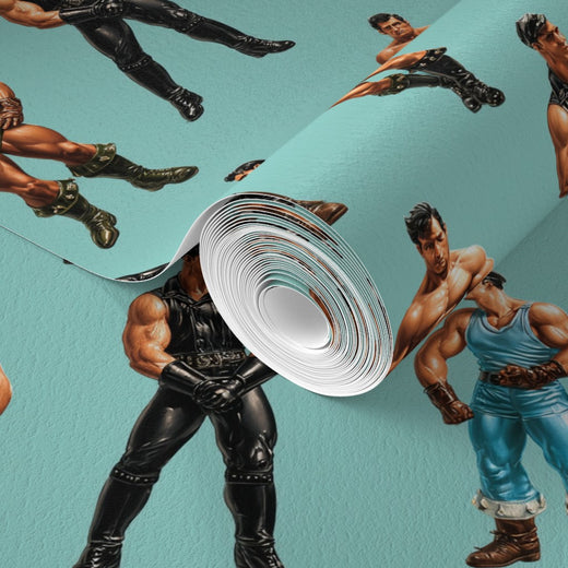 Close-up of the non-pasted traditional paper backing option for the Herculean Leather Mosaic Wallpaper.