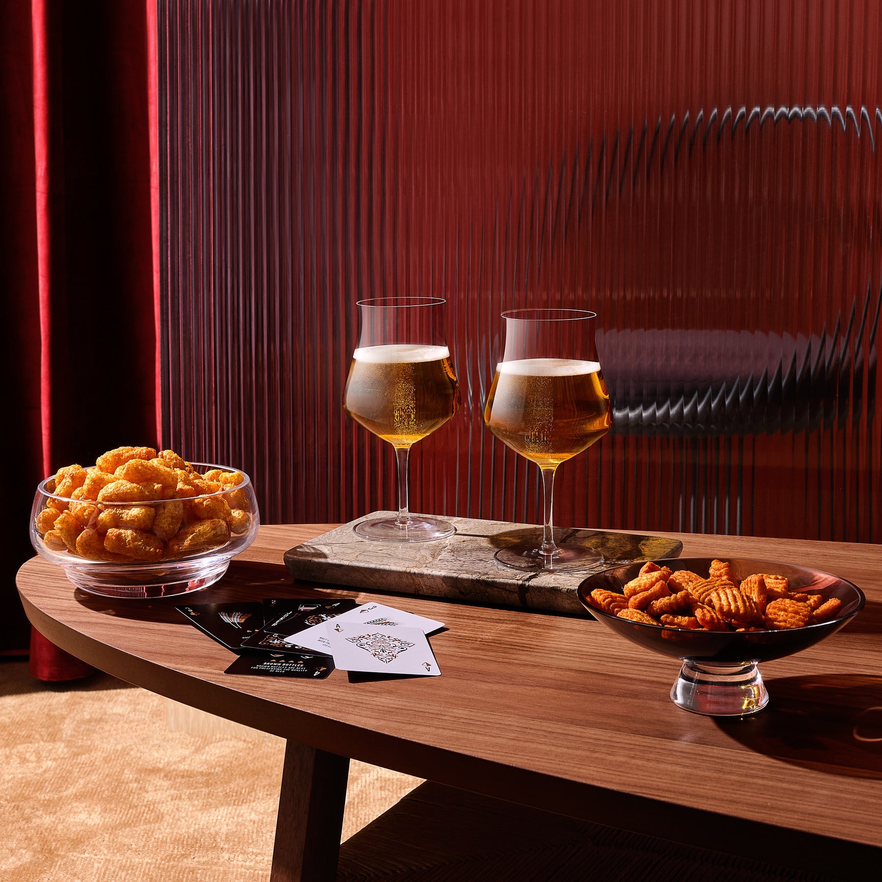 Lifestyle setting showcasing the elegant profile of the NUDE Glass Islands collection.