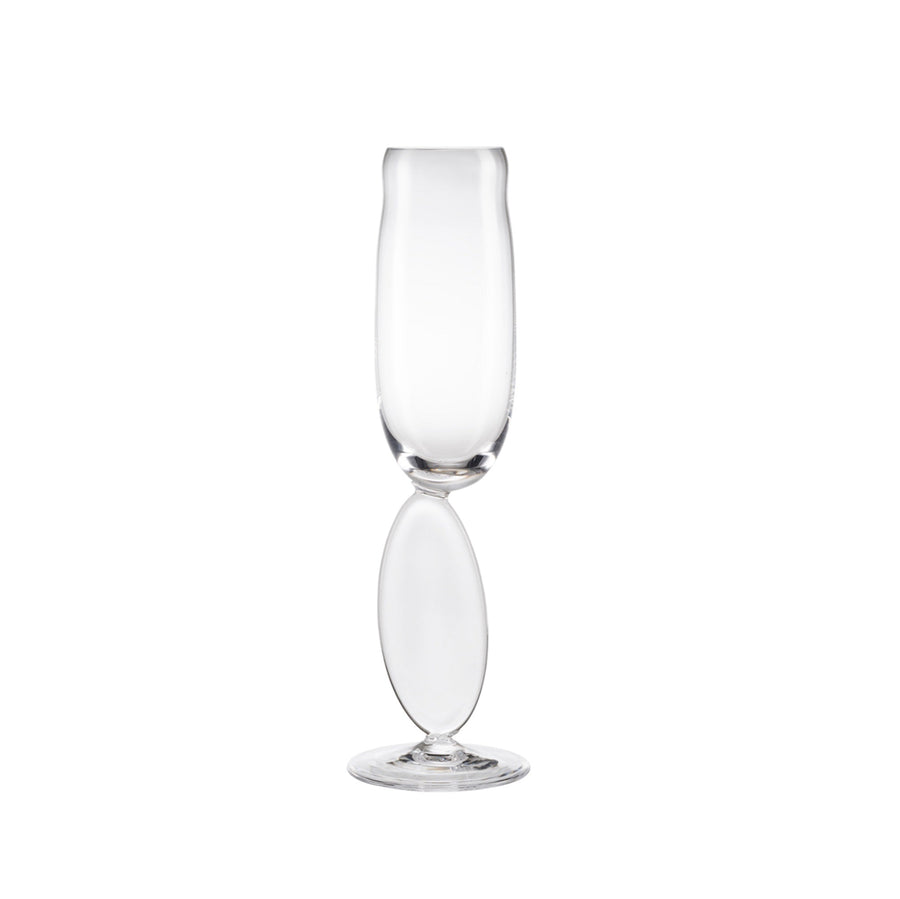 Product shot of OMNIA Dripping Drops Set of 2 Glasses No.2 - Luxury flute glass | Provenance & Patina