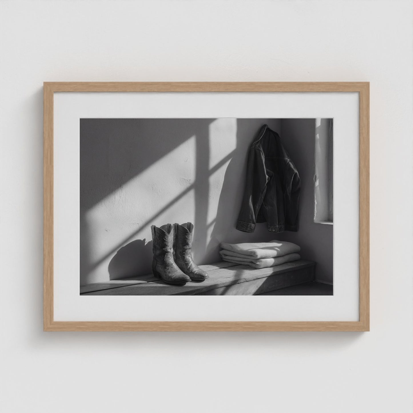 Ostrich Boots 24x18 Natural Landscape Box Frame