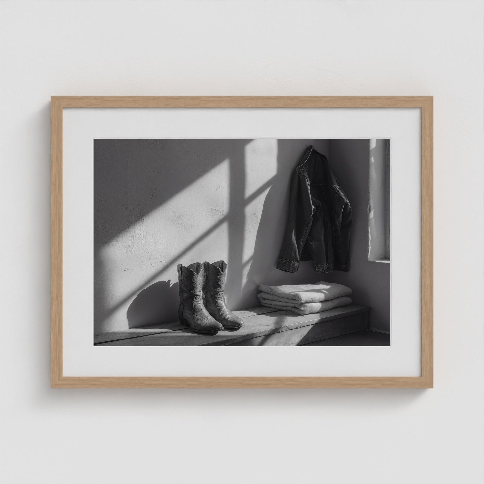 Ostrich Boots 24x18 Natural Landscape Box Frame