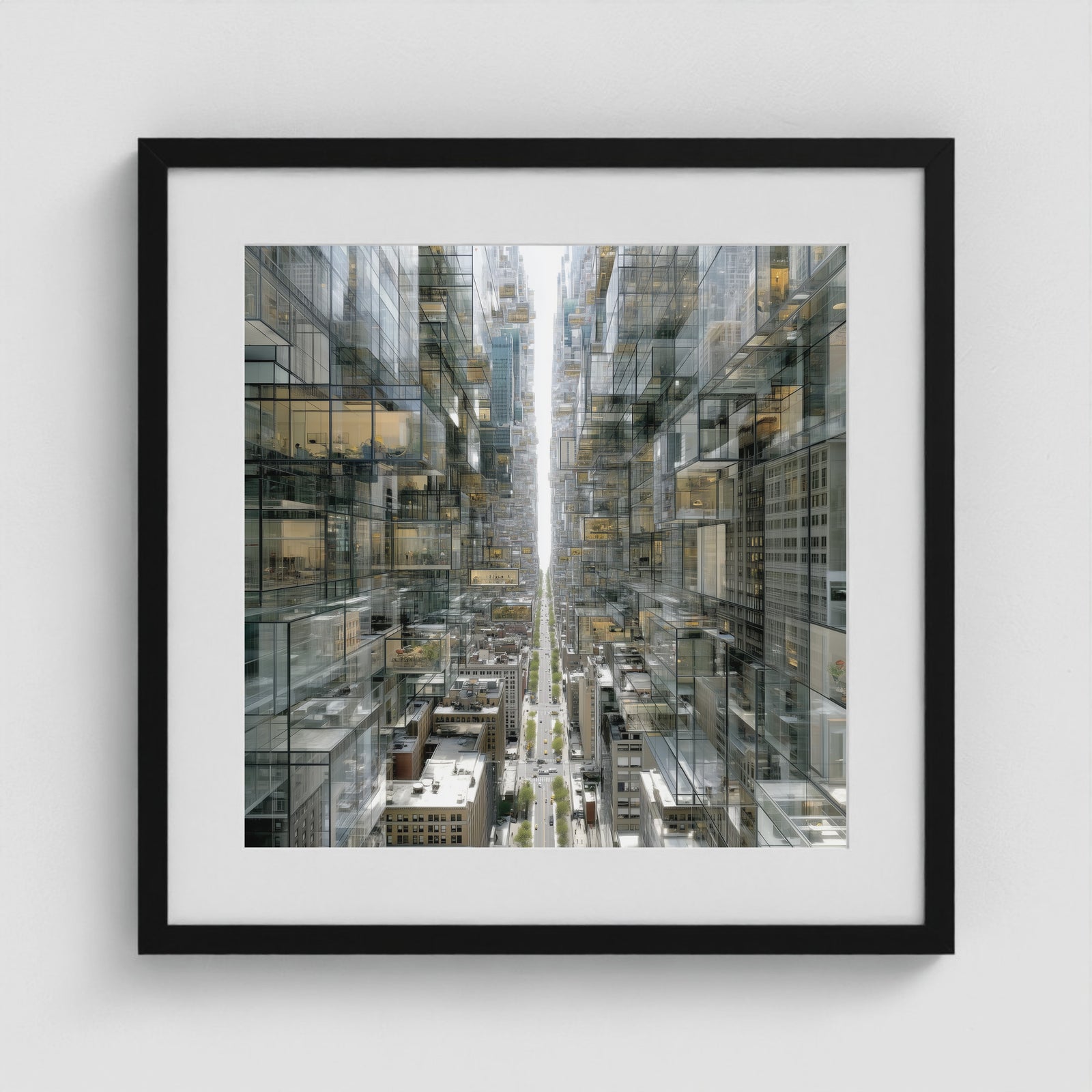 Park Avenue Grid 20x20 Black Square Box Frame