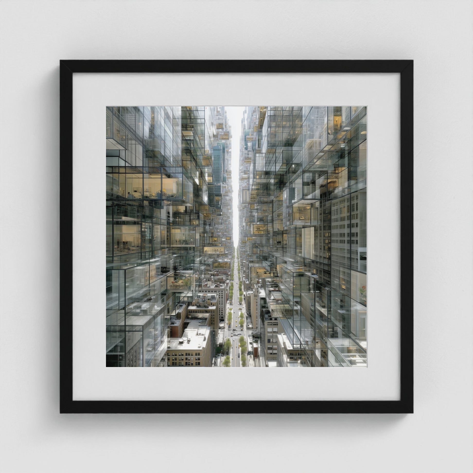 Park Avenue Grid 20x20 Black Square Box Frame