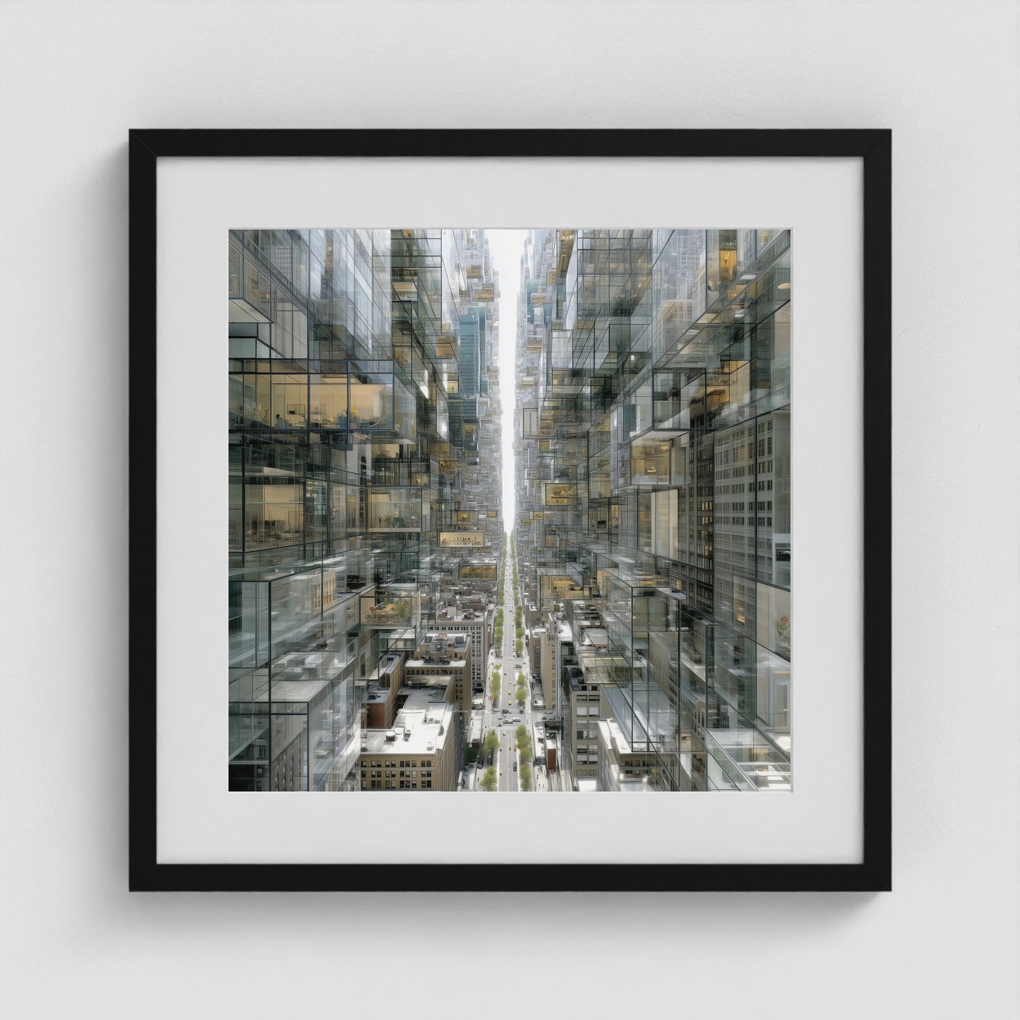Park Avenue Grid 20x20 Black Square Box Frame