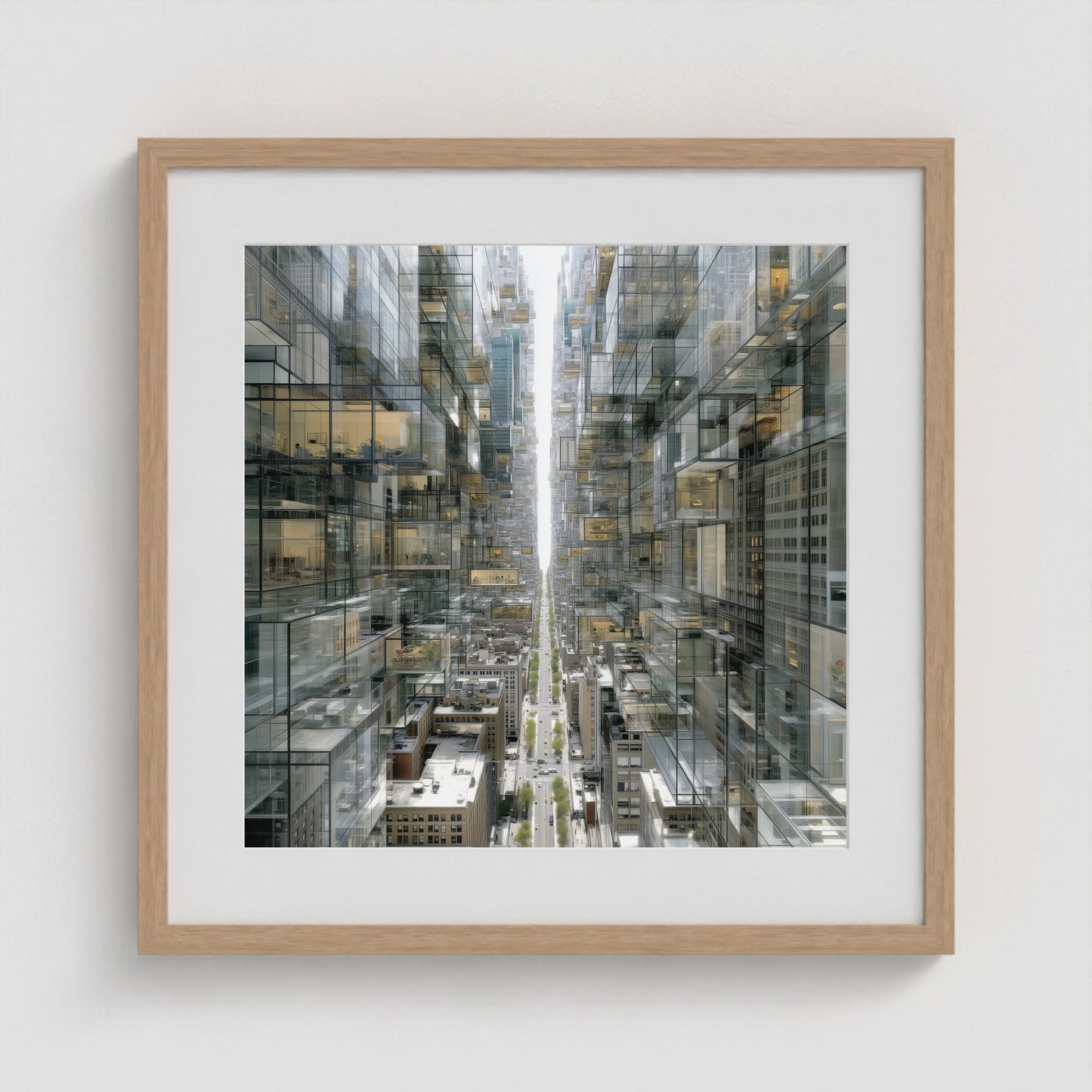 Park Avenue Grid 20x20 Natural Square Box Frame