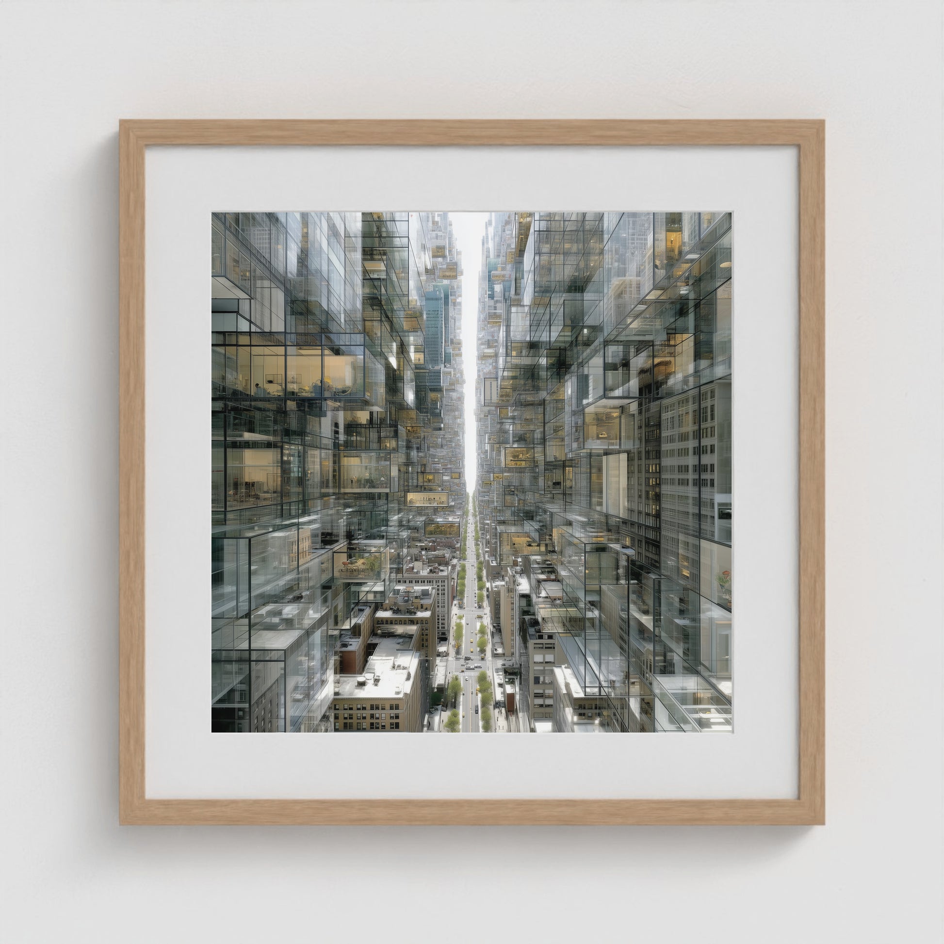 Park Avenue Grid 20x20 Natural Square Box Frame