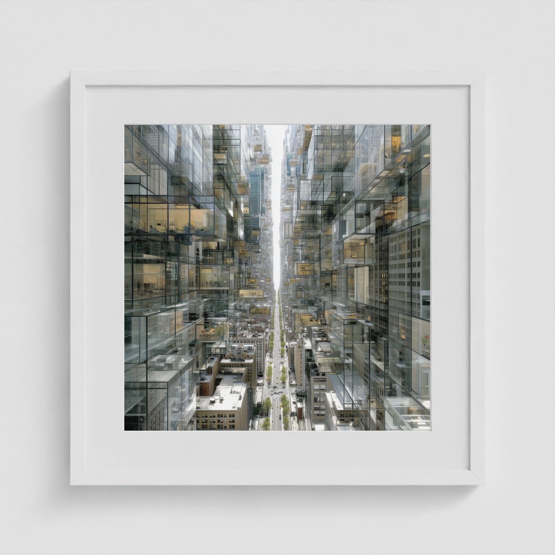 Park Avenue Grid 20x20 White Square Box Frame