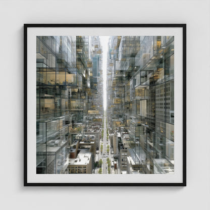 Park Avenue Grid 36x36 Black Square Box Frame