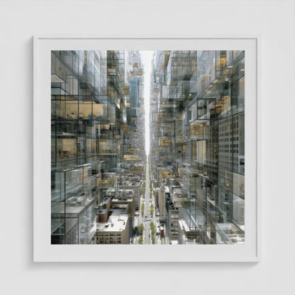 Park Avenue Grid 36x36 White Square Box Frame