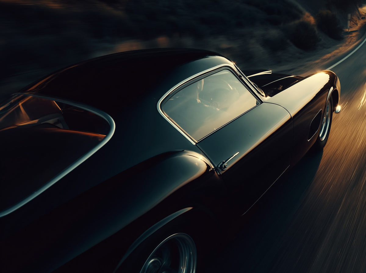 High-resolution framed view of Passing, 1950s Blue Chip Ferrari - Raw Artwork