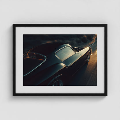 Passing, 1950s Blue Chip Ferrari 24x18 Black Landscape Box Frame