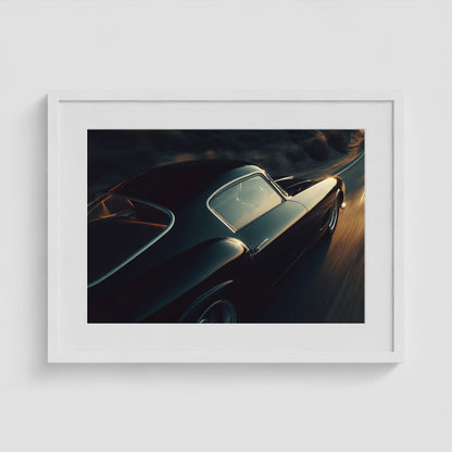 Passing, 1950s Blue Chip Ferrari 24x18 White Landscape Box Frame