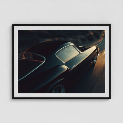 Passing, 1950s Blue Chip Ferrari 48x36 Black Landscape Box Frame