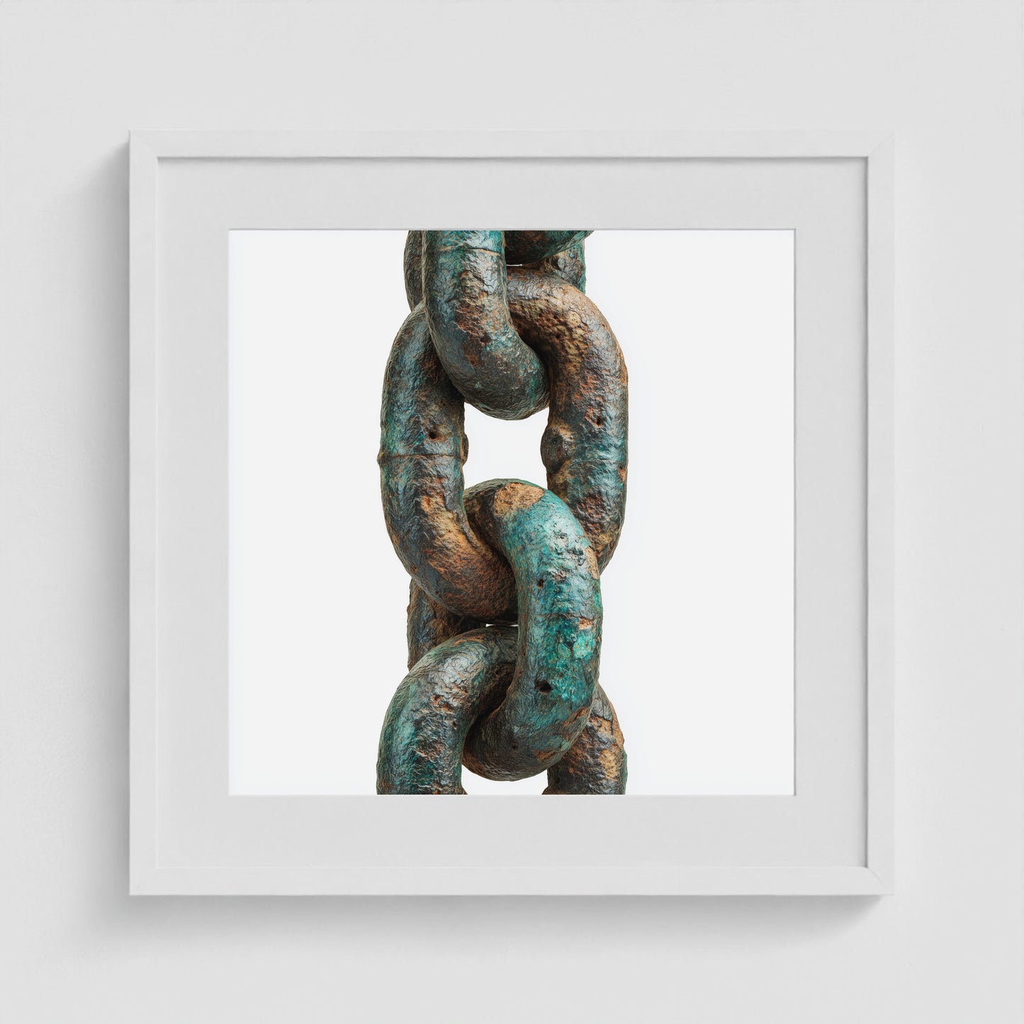 Patina Chain 2 20x20 White Square Box Frame