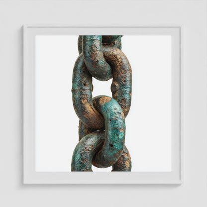 Patina Chain 2 36x36 White Square Box Frame