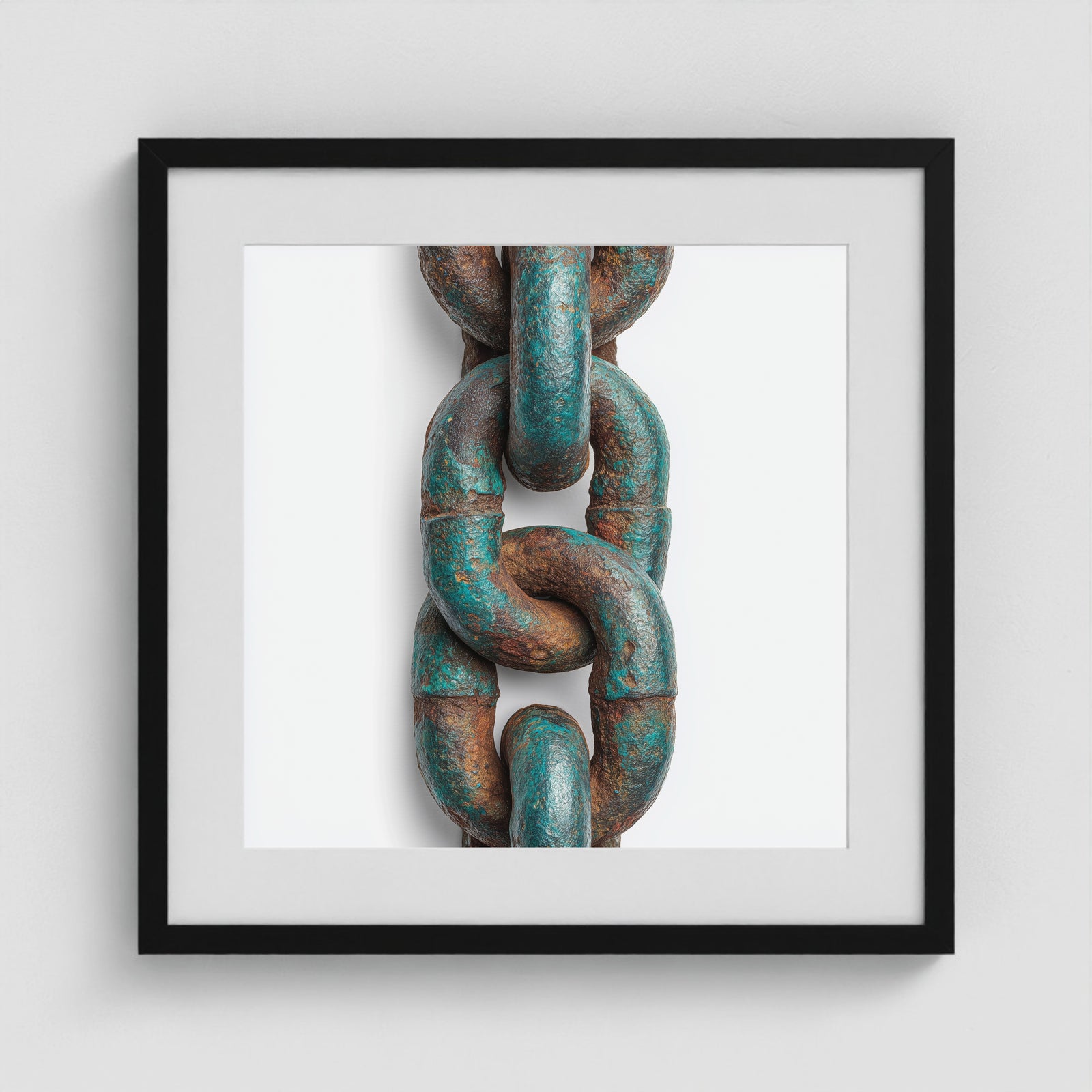 Patina Chain 3 20x20 Black Square Box Frame
