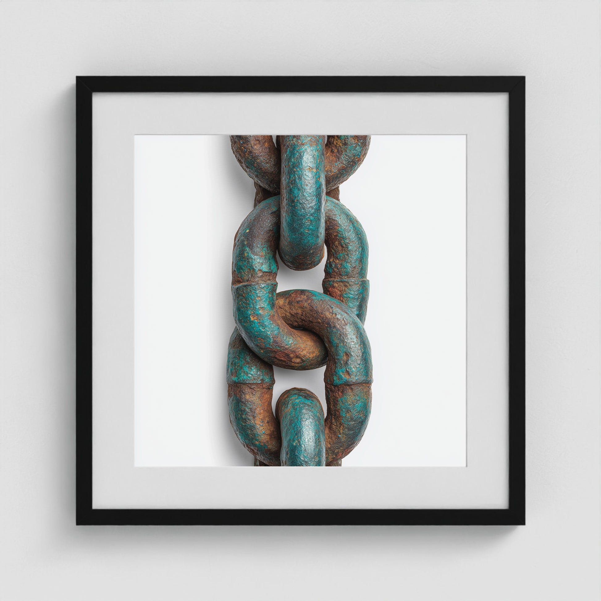 Patina Chain 3 20x20 Black Square Box Frame