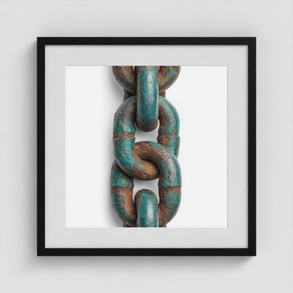 Patina Chain 3 20x20 Black Square Box Frame