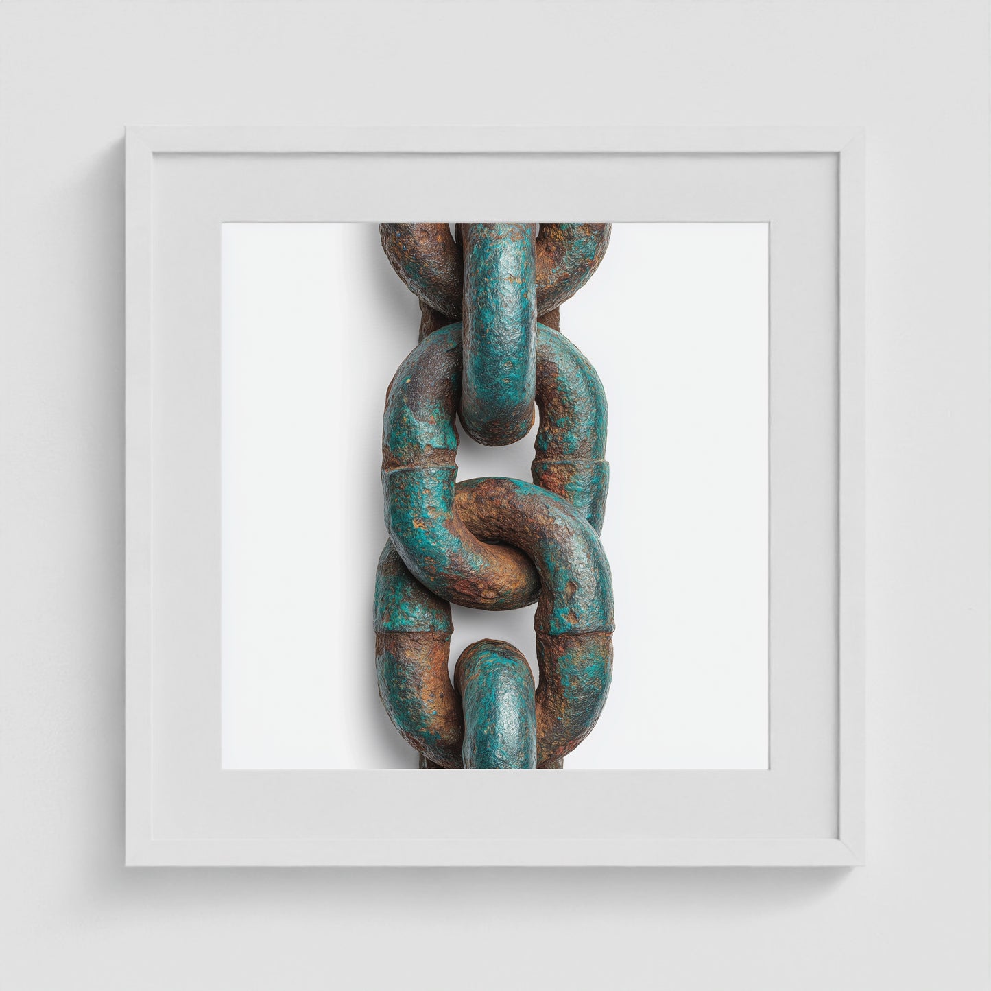 Patina Chain 3 20x20 White Square Box Frame