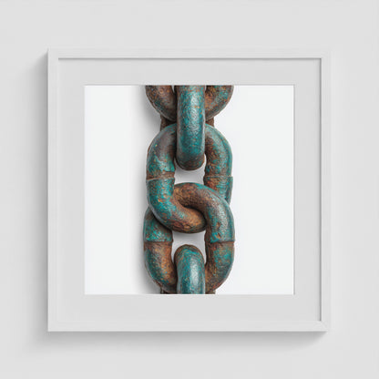 Patina Chain 3 20x20 White Square Box Frame