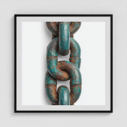 Patina Chain 3 36x36 Black Square Box Frame