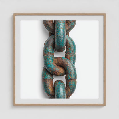 Patina Chain 3 36x36 Natural Square Box Frame