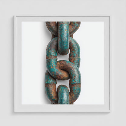 Patina Chain 3 36x36 White Square Box Frame