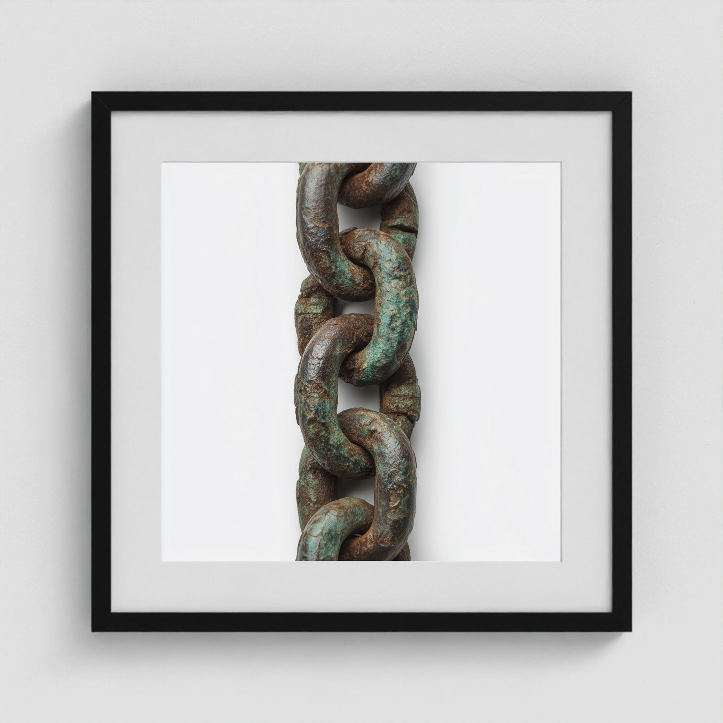 Patina Chain Long 20x20 Black Square Box Frame