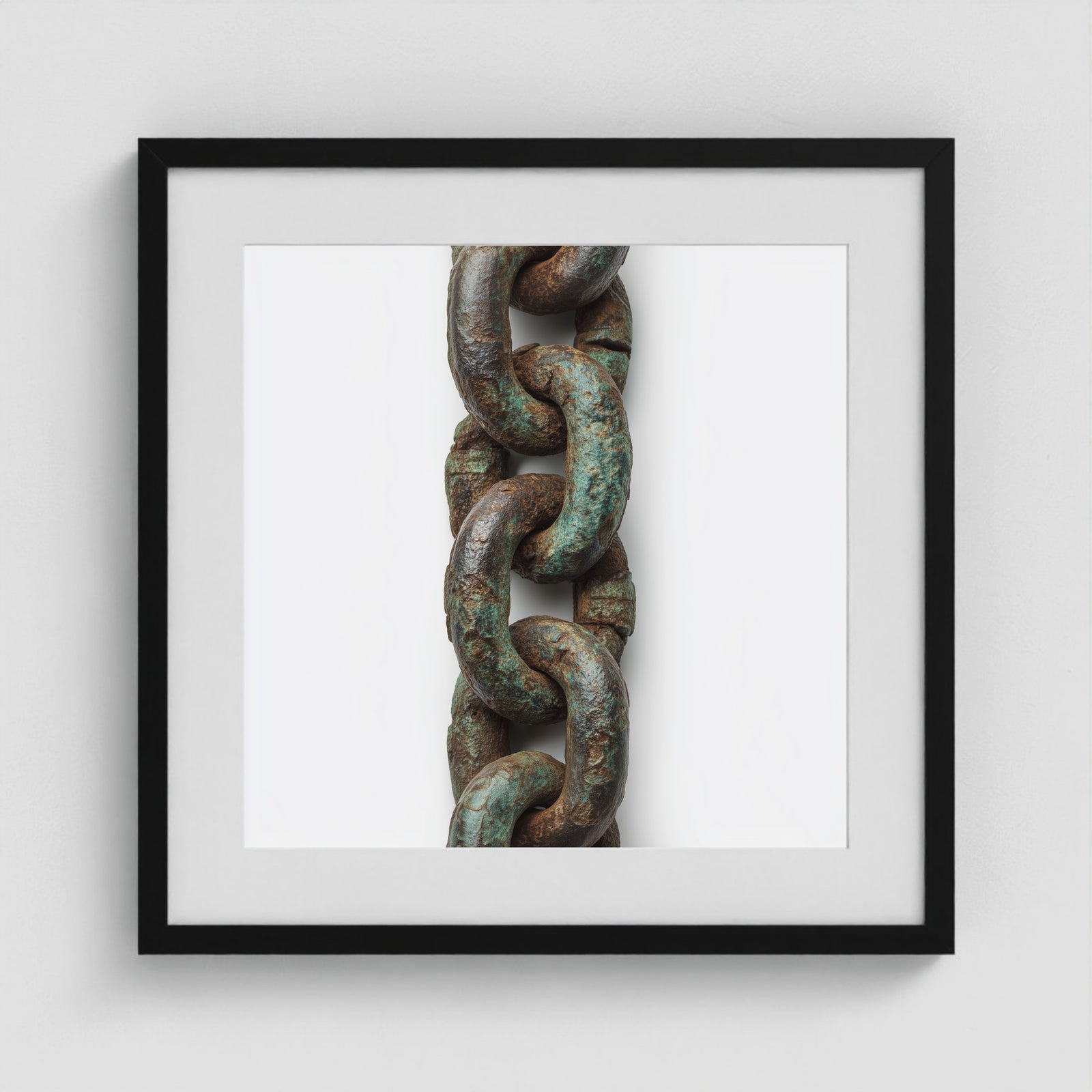 Patina Chain Long 20x20 Black Square Box Frame