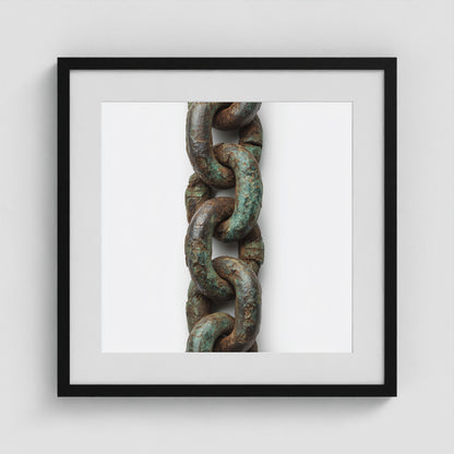 Patina Chain Long 20x20 Black Square Box Frame