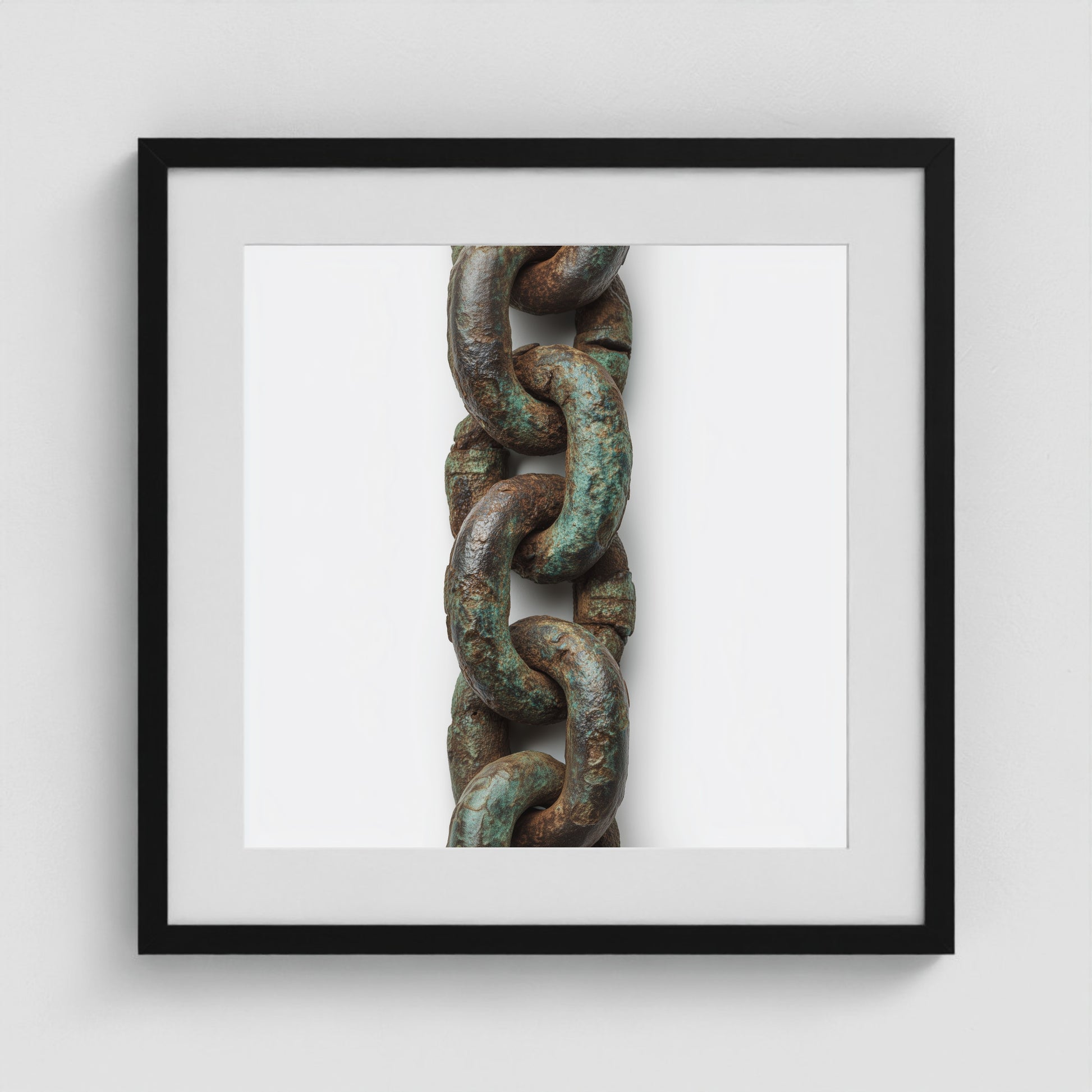 Patina Chain Long 20x20 Black Square Box Frame