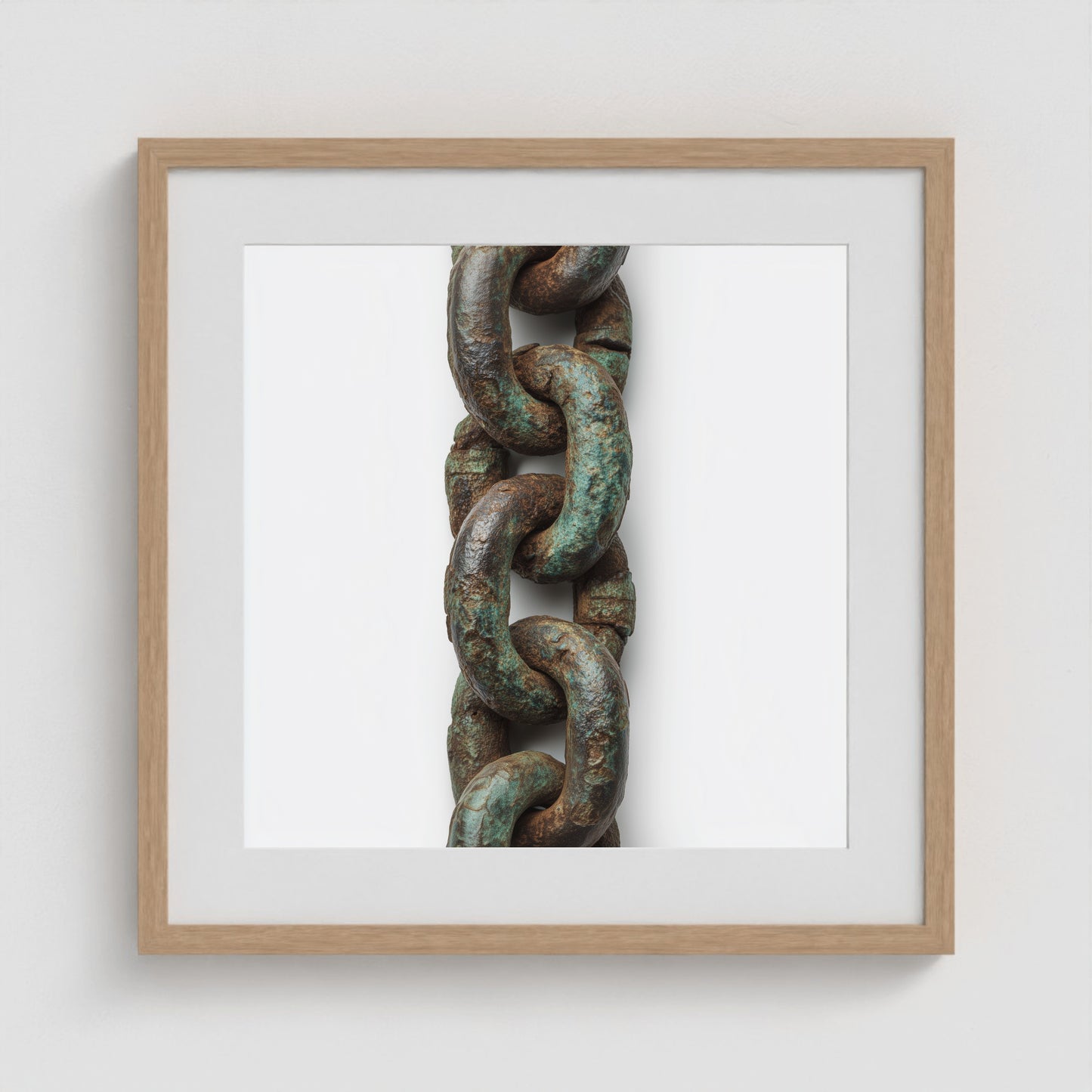 Patina Chain Long 20x20 Natural Square Box Frame
