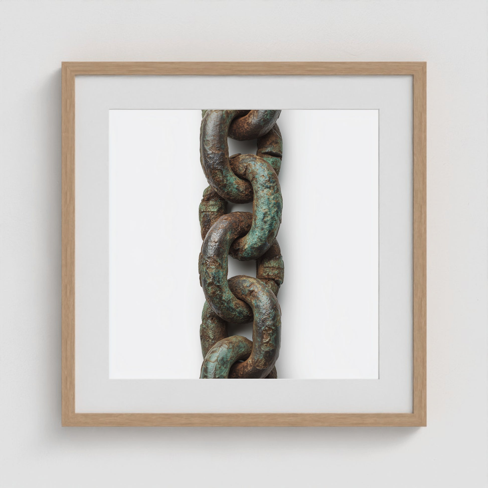 Patina Chain Long 20x20 Natural Square Box Frame