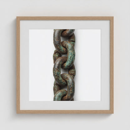 Patina Chain Long 20x20 Natural Square Box Frame