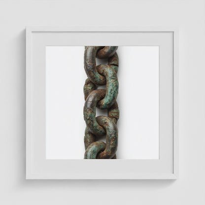 Patina Chain Long 20x20 White Square Box Frame