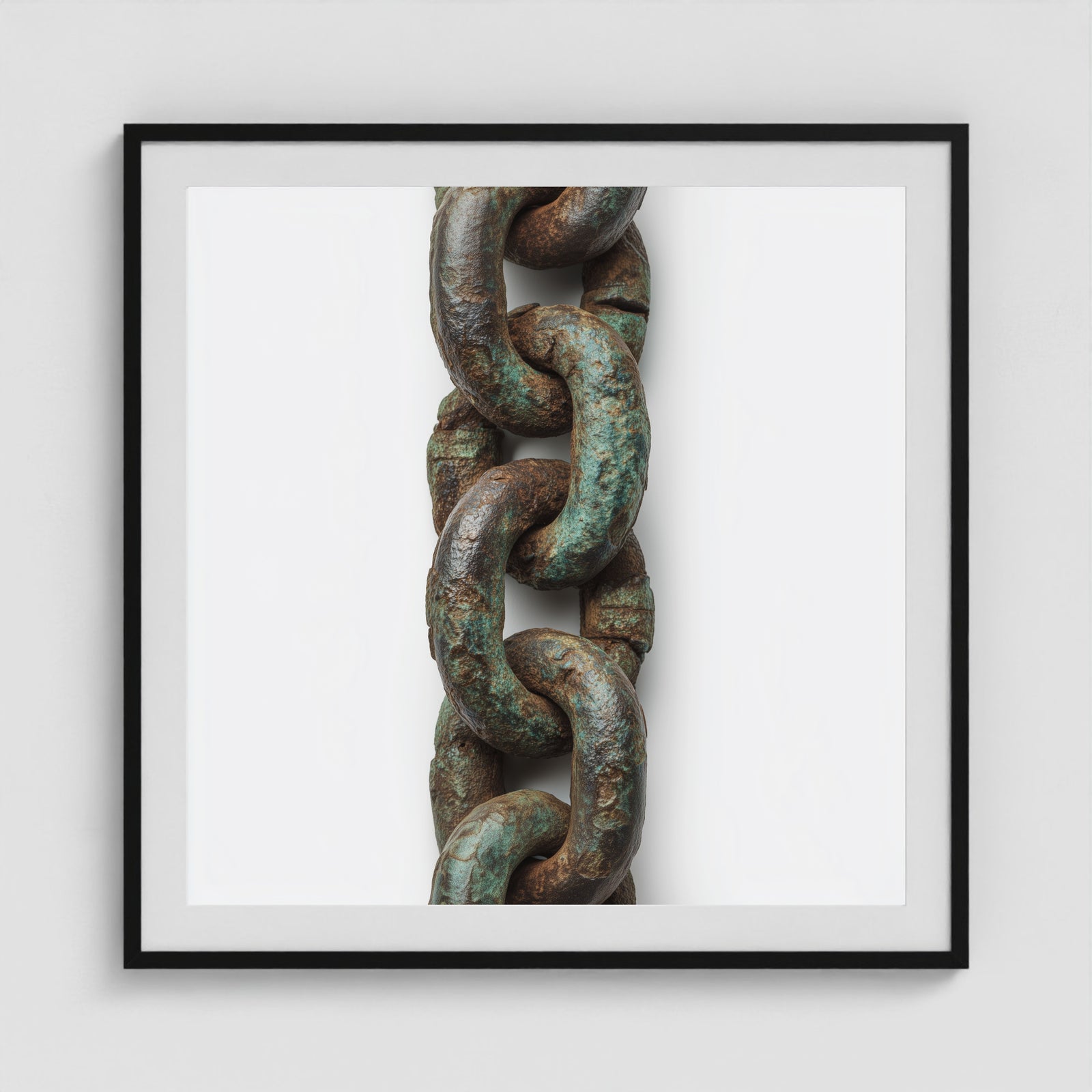 Patina Chain Long 36x36 Black Square Box Frame