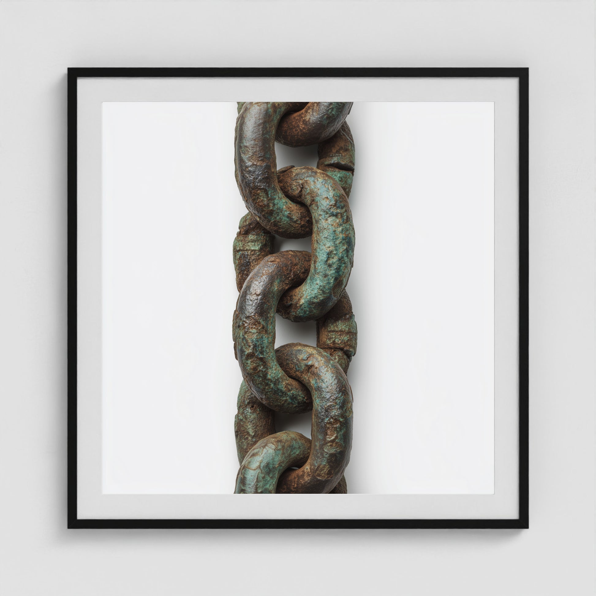 Patina Chain Long 36x36 Black Square Box Frame