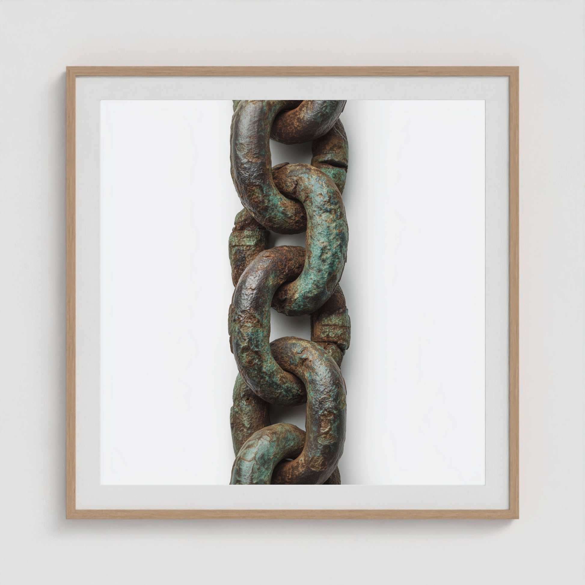 Patina Chain Long 36x36 Natural Square Box Frame