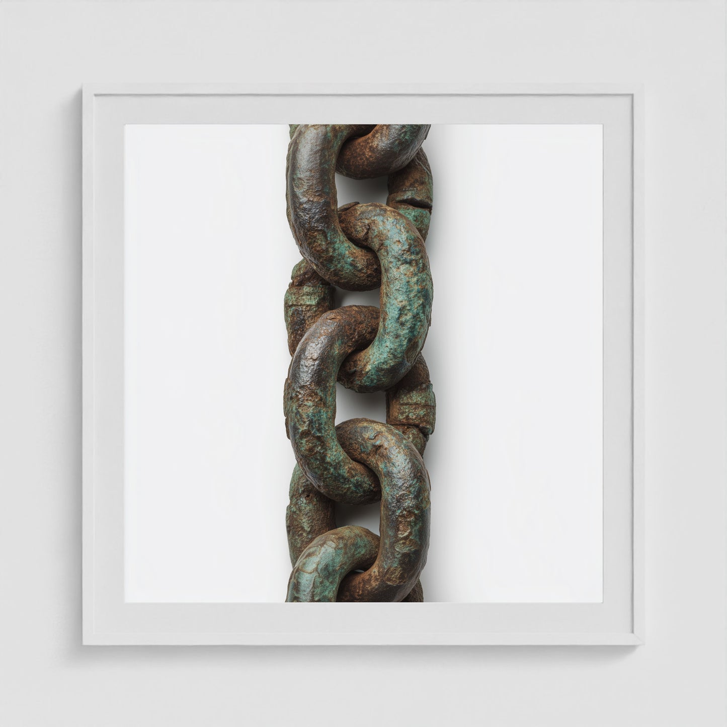 Patina Chain Long 36x36 White Square Box Frame
