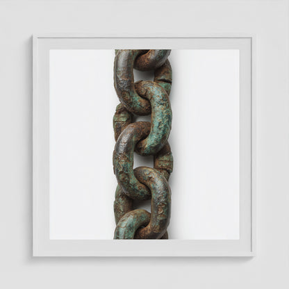 Patina Chain Long 36x36 White Square Box Frame