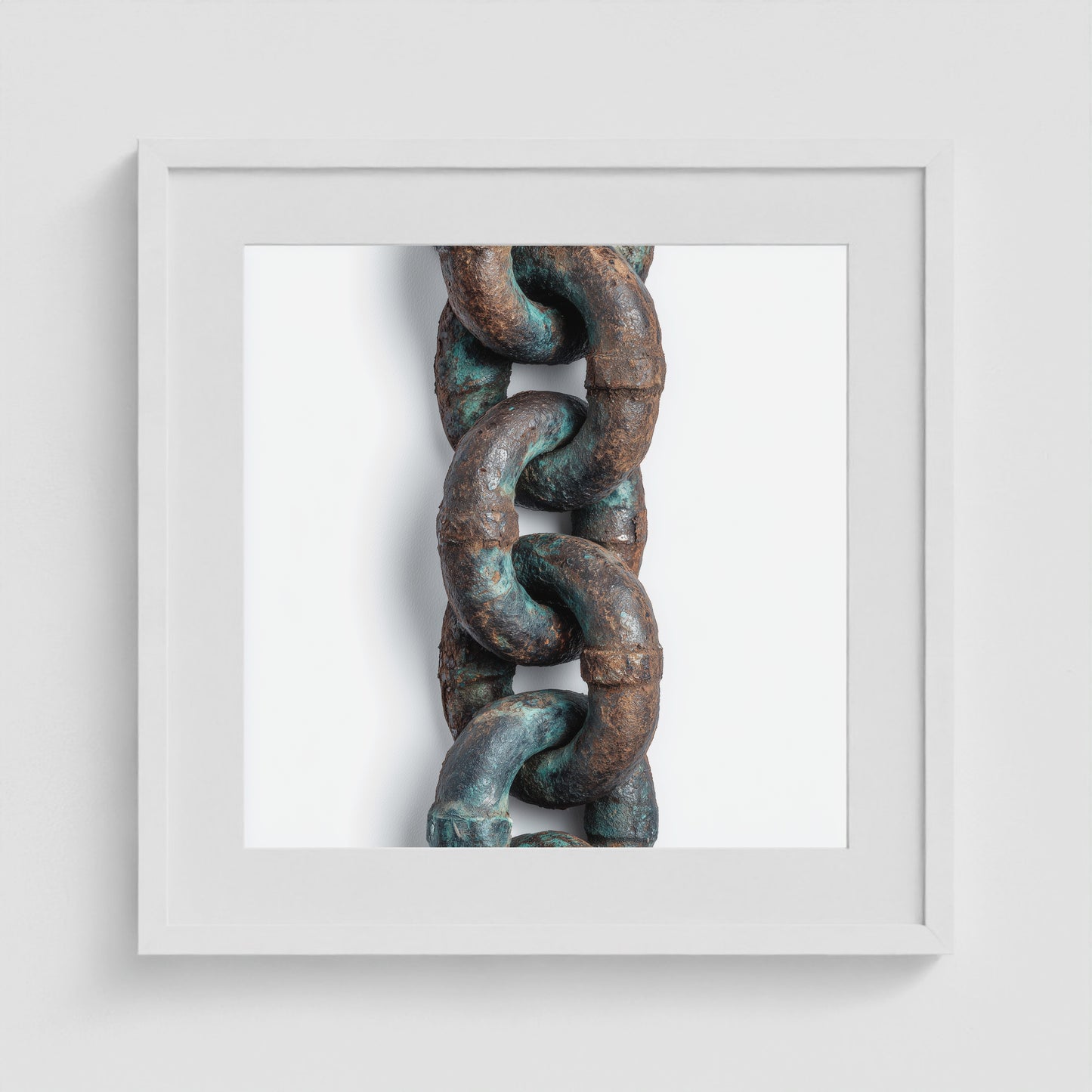 Patina Chain Medium 20x20 White Square Box Frame