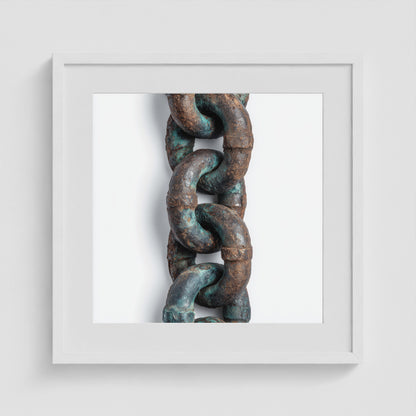 Patina Chain Medium 20x20 White Square Box Frame