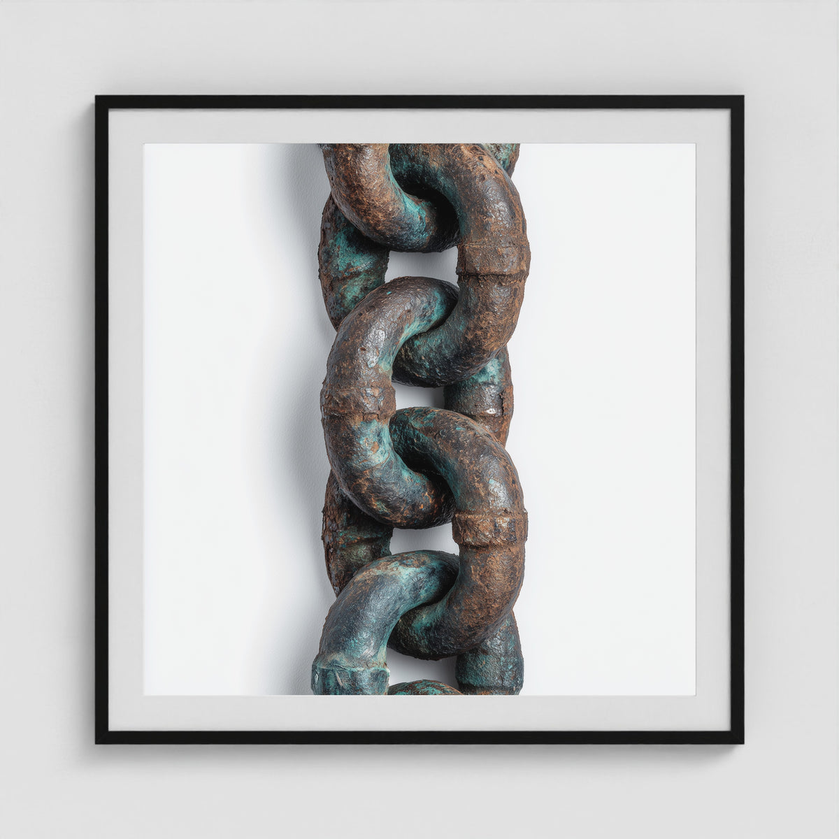 Patina Chain Medium 36x36 Black Square Box Frame