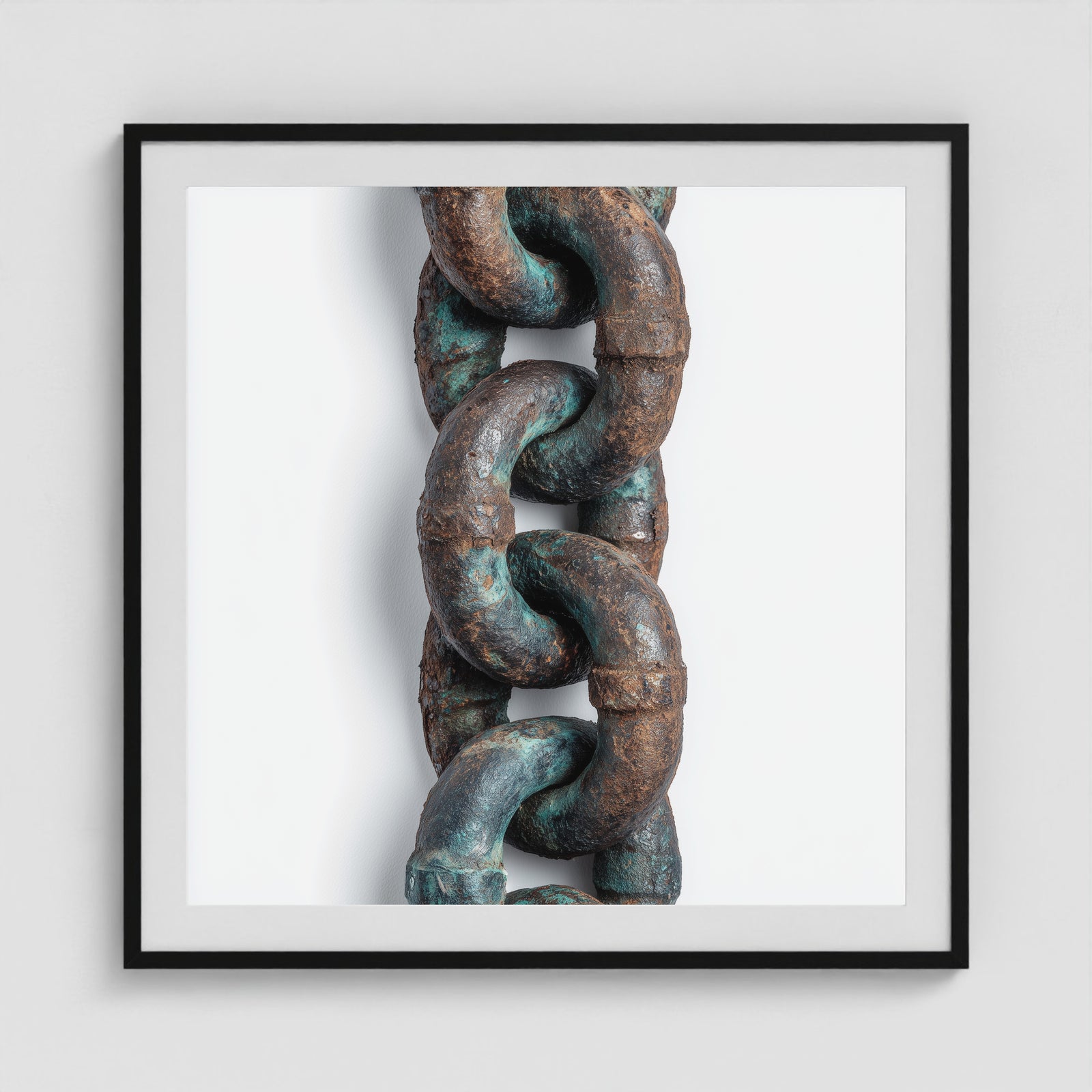 Patina Chain Medium 36x36 Black Square Box Frame