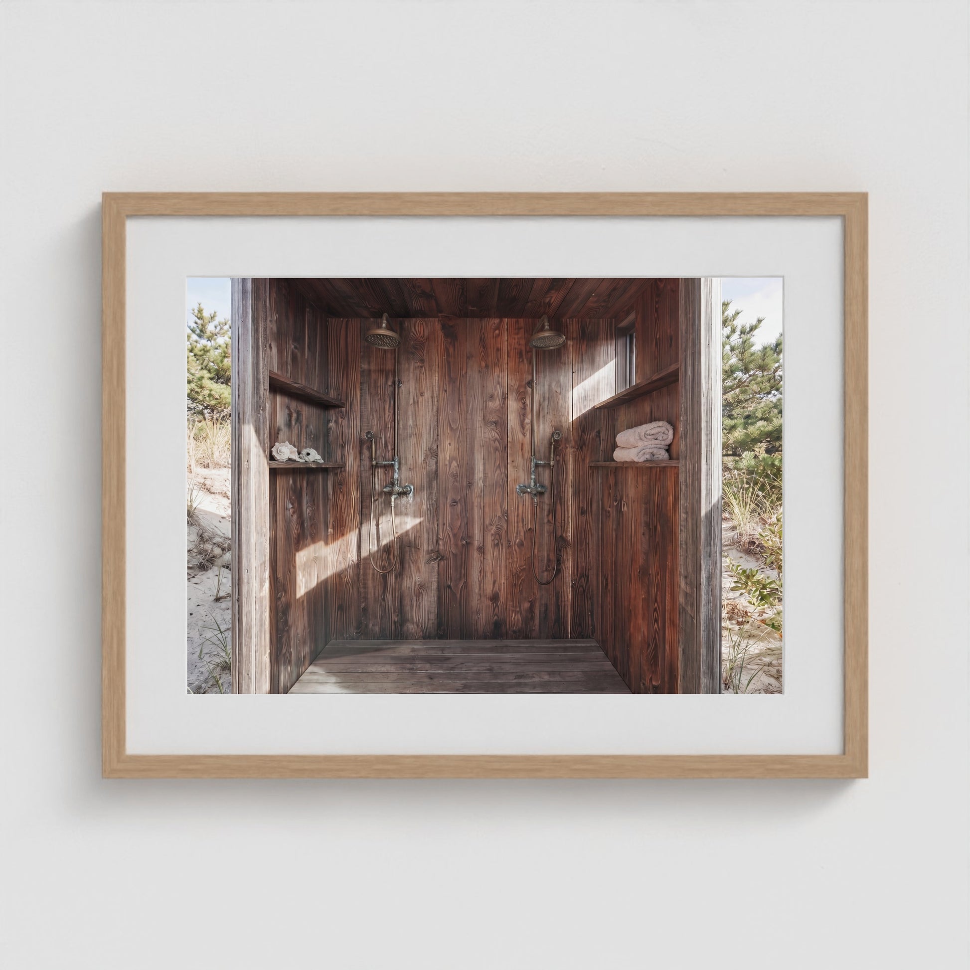 Pines Outdoor Shower2 24x18 Natural Landscape Box Frame