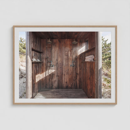Pines Outdoor Shower2 48x36 Natural Landscape Box Frame