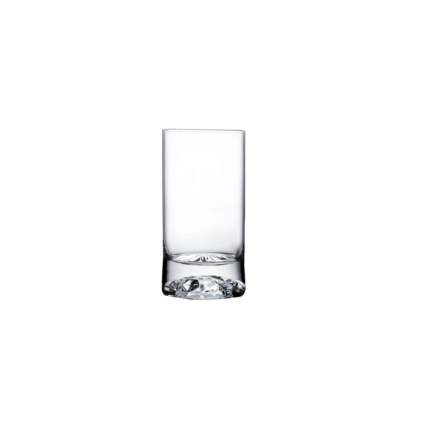 NUDE Club small highball glass in clear lead-free crystal, showcasing its clean lines and weighted base.