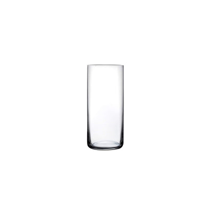 A single Finesse lead-free crystal highball glass showing its sleek, straight profile.