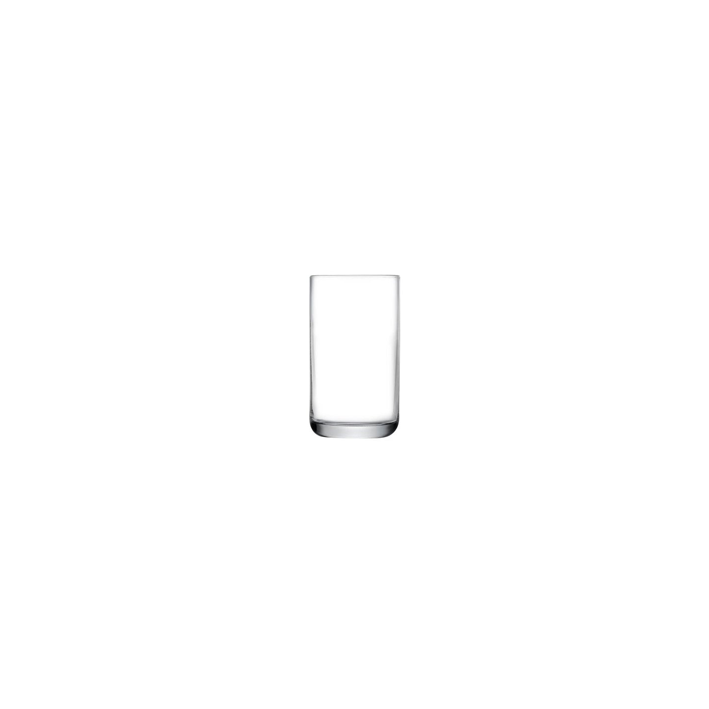 An alternative view of the elegant NUDE Glass Finesse crystal shot glass highlighting its clear, modern design.