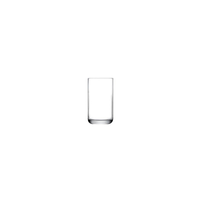An alternative view of the elegant NUDE Glass Finesse crystal shot glass highlighting its clear, modern design.